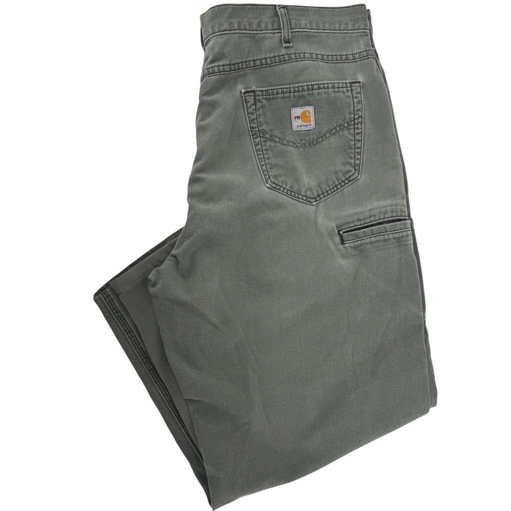Carhartt FR Canvas Work Pants Moss Green Mens 40x28 Flame Resistant Cat 2 2112